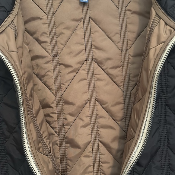 DEMOCRACY Black stone Puffer Vest Cable Knit Sweater Arms Jacket - Picture 6 of 6